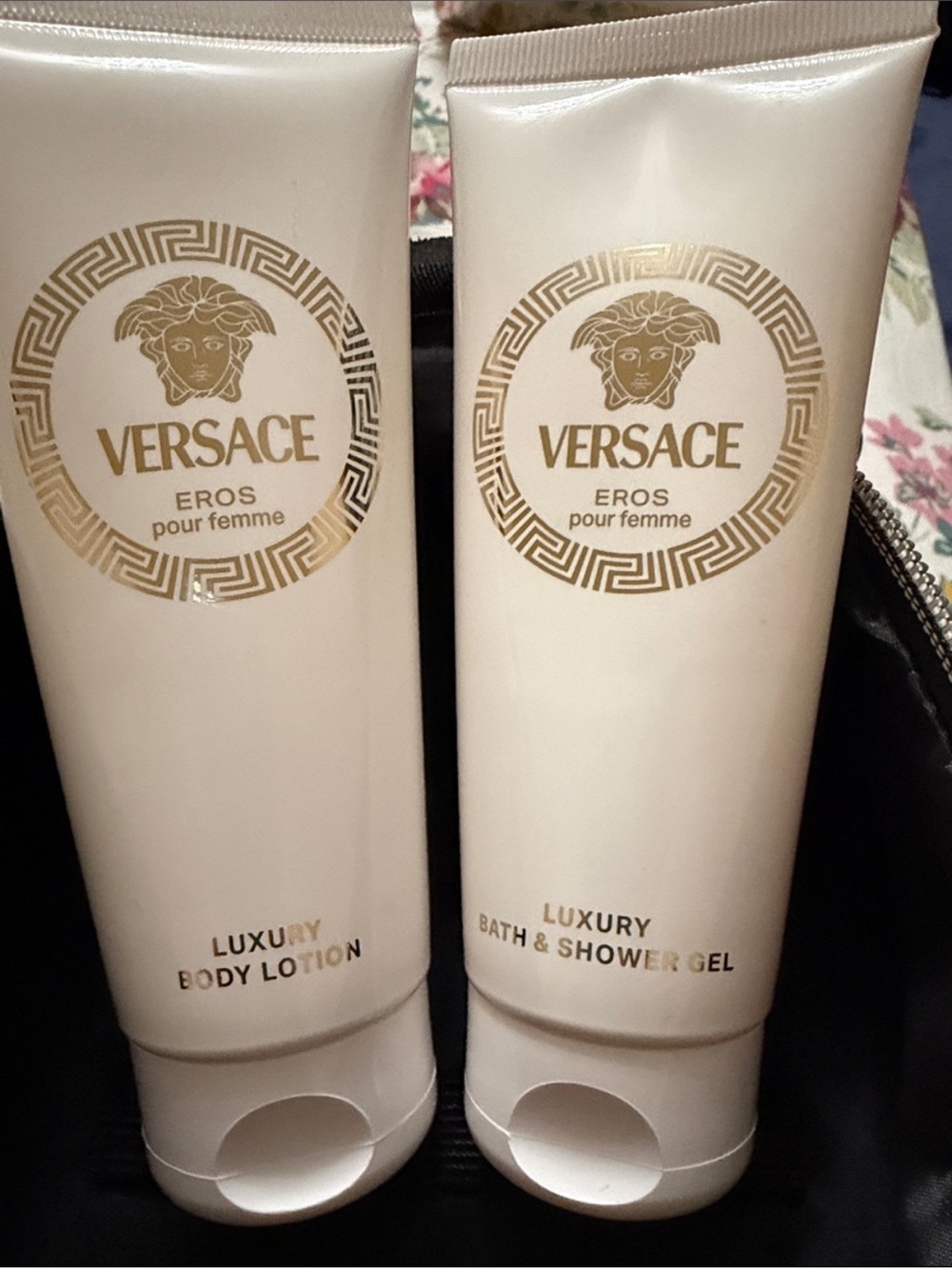 Versace Eros Lotion And Shower Gel In Cosmetic Case